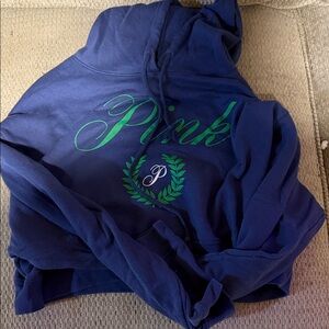 PINK Victoria's Secret Navy Cropped Hoodie